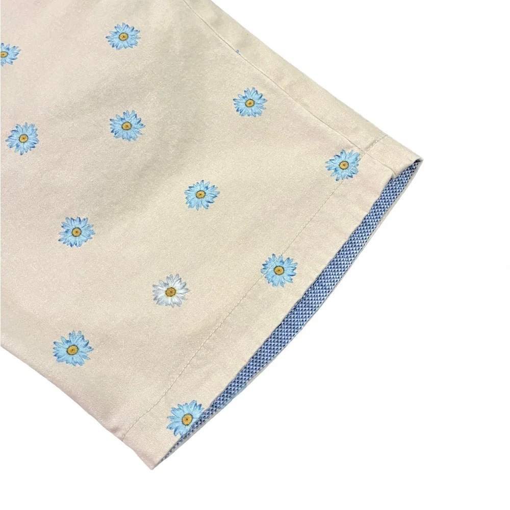 Tallia Sport Daisy Shorts | Modern Fit Stretch | Tan, Blue & Yellow | Men’s 38 - Picture 6 of 9